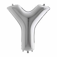 Foliové písmeno Y stříbrné 102 cm