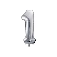 Fóliová číslica - strieborná 1 - 86 cm