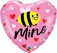 Fóliový balónek Srdce - Bee mine 45cm