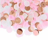Konfety papírovo-fóliové mix bílá-růžová-rosegold
