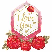 Fóliový balónik drahokam - I love you 76 x 71 cm