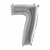 Fóliová číslica - strieborná 7 102cm