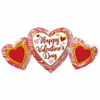 Fóliový balónik srdiečka - Happy Valentín 86 cm