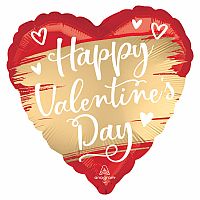 Fóliový balónik Satin Luxe golden - Happy Valentín 43 cm