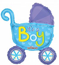 Fóliový balónik MINI Kočík Chlapec 35cm
