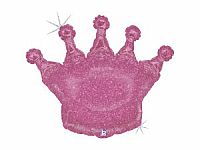 Fóliový balónik Koruna lesklá ružová 91cm