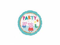 Fóliový balónik Kruh - Prasiatko Pepina party 43 cm