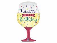 Fóliový balónik Pohárik - Cheers To Your Birthday 86cm
