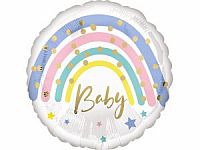 Fóliový balónik Kruh - Baby a dúha 43cm
