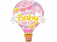 Fóliový balónik Vitajte bábätko ružové 107cm