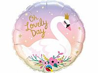 Fóliový balónik Kruh - Labuť "Oh Lovely day" 45cm