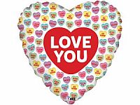 Fóliový balónik Love You Srdiečka 46cm