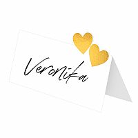 Menovky k svadobnému stolu - zlaté srdiečka 8 ks