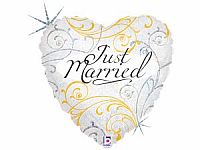 Fóliový balónik Just Married Ornamenty 46 cm