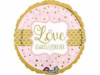 Fóliový balónik Kruh - "Vždy a navždy" 71cm x 71cm