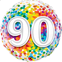Fóliový balónik Kruh - Farebné Konfety 90 - 45cm