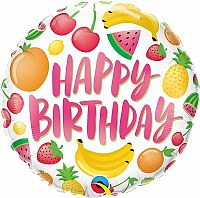 Fóliový balónik Kruh - Birthday Ovocie 45cm