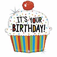 Fóliový balónik Cupcake s čerešňou Your Bday 79cm