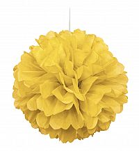Dekorační závěsný pom pom žlutý, 40cm