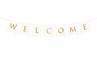 Závěsný baner "WELCOME" - bílý, 15 x 95 cm
