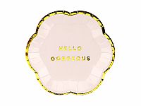 Talířky papírové růžové "Hello Gorgeous" 13cm, 6ks
