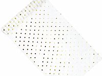 Organza potištěná, zlatý potisk puntíků 0.36x9m