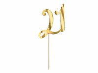 Dortová ozdoba "21" zlatá, 20.5cm