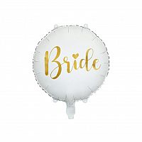 Fóliový balónik "Bride" BIELO-ZLATÝ, 45 cm
