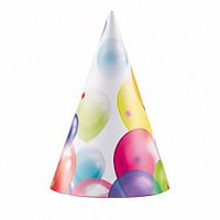 Party papírové čepičky s balonky 8 ks