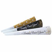 Party trumpety Golden Wishes - Happy New Year 3 ks