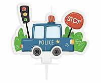 Dortová svíčka policejní auto