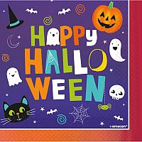 Papírové party ubrousky Halloween Friends 33x33cm, 16 ks