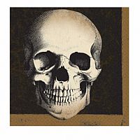 Papírové party ubrousky Halloween - Kostlivec 33x33cm, 20 ks