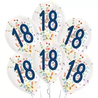 Latexové balonky - Konfety - číslo 18 - 6 ks