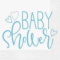 Papírové ubrousky Baby shower modré