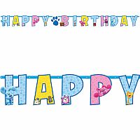 Banner Happy Birthday - Stopy Blue - Modříkovy Hádanky