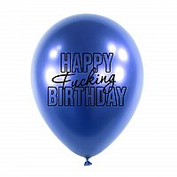 Latexové balonky - Happy Fuc..ng Birthday 5 ks - modré