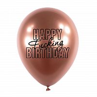 Latexové balonky - Happy Fuc..ng Birthday 5 ks - rosegold