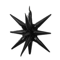 Fóliový balonek 3D hvězda černá - nebalený