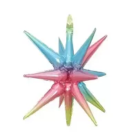 Fóliový balónik 3D hviezda dúhová - nebalený