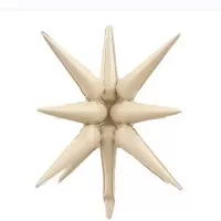 Fóliový balónik 3D hviezda krémová - nebalený