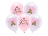 Latexové balonky Happy Birthday Princess 5 ks