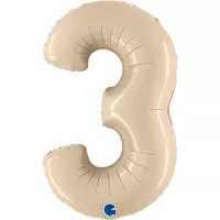 Fóliová číslica 3 krémová 102cm