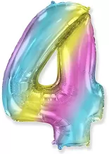 Fóliová číslica 4 dúhová 102cm