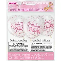 Balonky Birthday Princess s konfetami 6ks