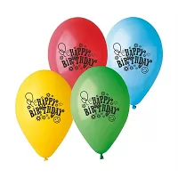 Latexový balonek s potiskem Happy Birthday smajlíci