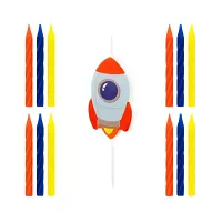 Dortové svíčky Vesmírná raketa 13ks