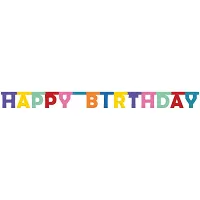 Narozeninový baner barevný Happy Birthday