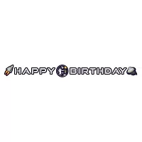 Narozeninový nápis Rocket Space - Happy Birthday