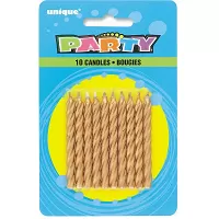 Dortové svíčky zlaté spirály 10 ks